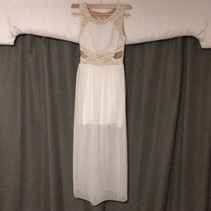 White and tan dress